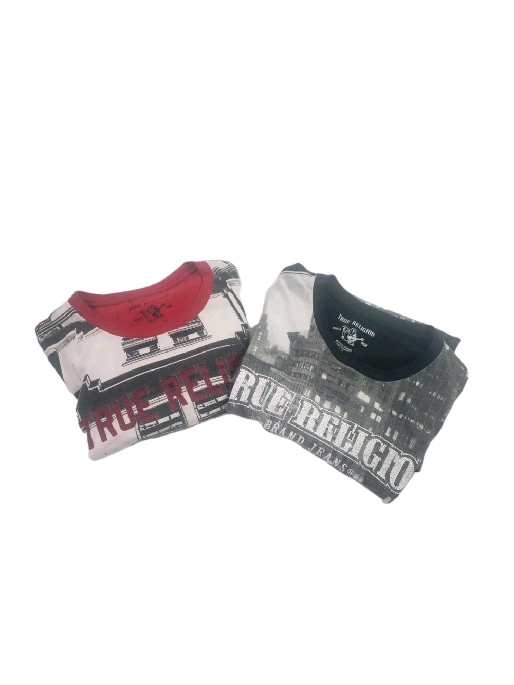 True Religion Mens Short Sleeve Graphic Tees in Red, White & Black